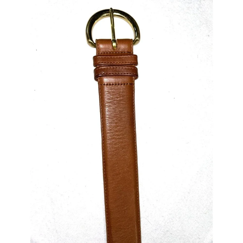 Coach Kids Medium British Tan Belt Glove Tanned Cowhide Brass Buckle 8500